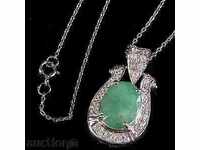 ΜΟΝΑΔΙΚΗ ΜΕΝΤΑΓΙΟΝ «πέταλο» με το φυσικό Smaragd ζαφείρι