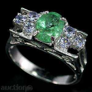 DESCRIBED RING WITH NATURAL AMARAGED AND TANZANITIS with price 432.00 BGN | € 220.88 DESCRIBED RING WITH NATURAL AMARAGED AND TANZANITIS with price 432.00 BGN | € 220.88