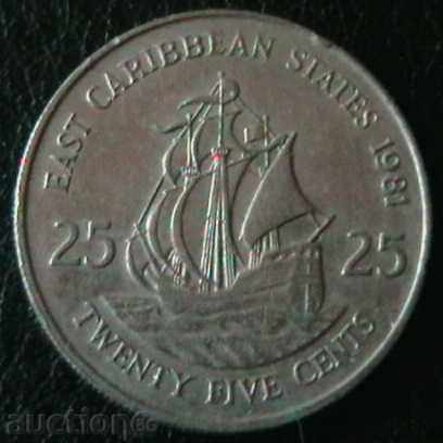 25 σεντς 1981 Ανατολή Καραϊβικής