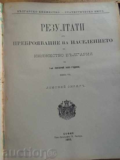Стара книга "Резултати от преброяването на населението" 1893