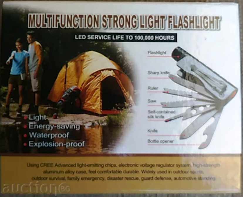 Multitus tool + powerful LED flashlight