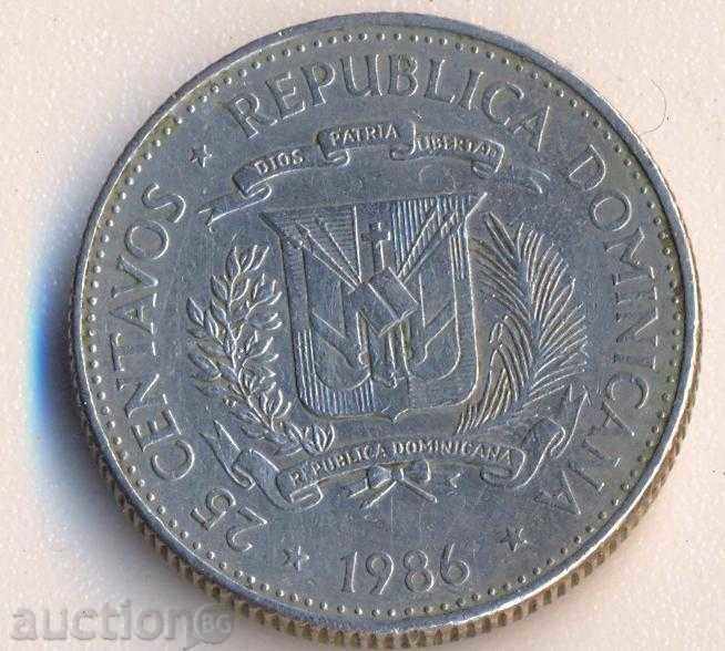Доминиканска република 25 сентавос 1986 година с цена 3.50 лв. | € 1.79 Доминиканска република 25 сентавос 1986 година с цена 3.50 лв. | € 1.79
