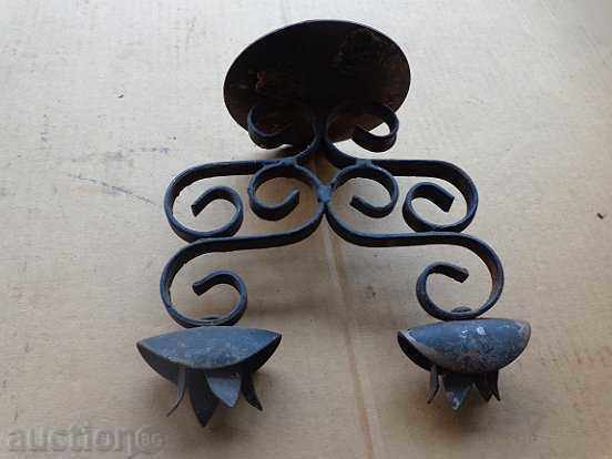 An old hand-forged candleholder, lamp, wrought iron, candle with price 49.00 BGN | € 25.05 An old hand-forged candleholder, lamp, wrought iron, candle with price 49.00 BGN | € 25.05