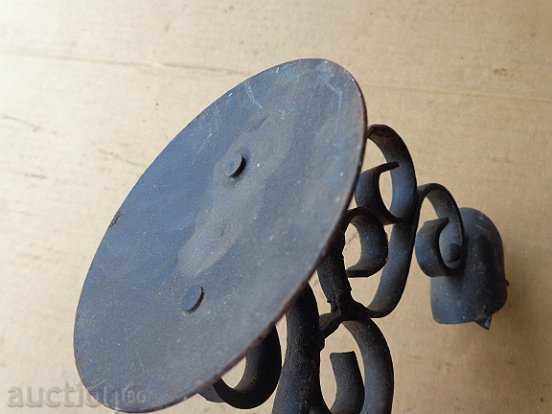 An old hand-forged candleholder, lamp, wrought iron, candle - 5 An old hand-forged candleholder, lamp, wrought iron, candle - 5