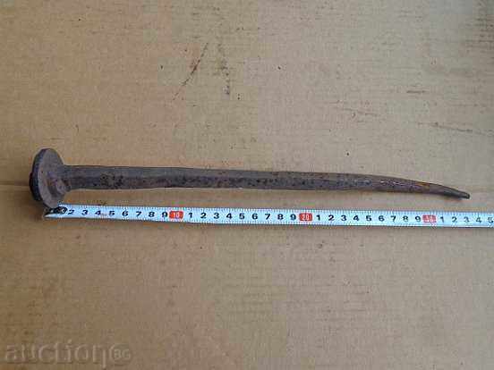 Auction Huge old forged nail, wrought iron, spit, four grams Auction Huge old forged nail, wrought iron, spit, four grams
