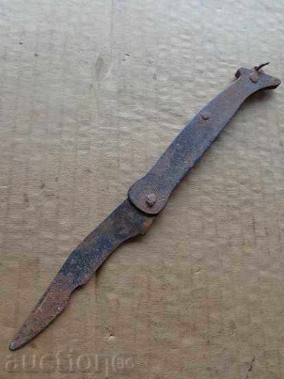 Old primitive knife, knife, wrought iron - 6