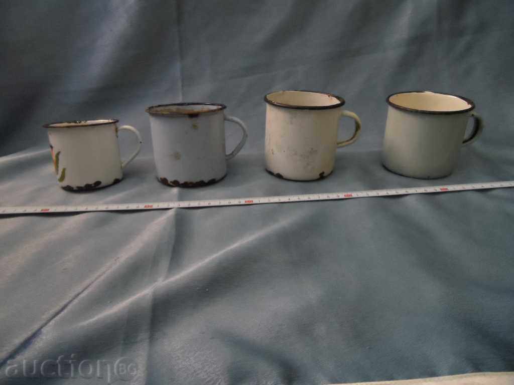 SOC. ENAMELED POTS - 4 pcs. - 5 SOC. ENAMELED POTS - 4 pcs. - 5