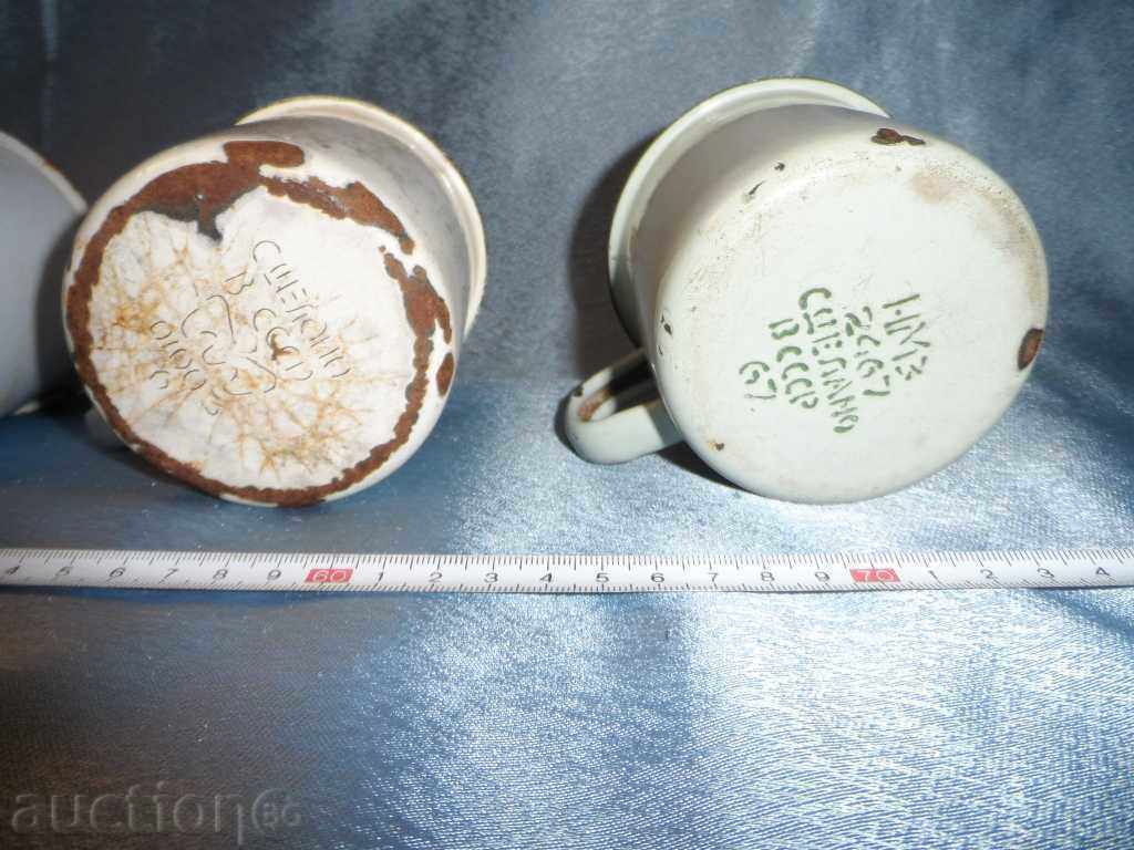 SOC. ENAMELED POTS - 4 pcs. - 7 SOC. ENAMELED POTS - 4 pcs. - 7