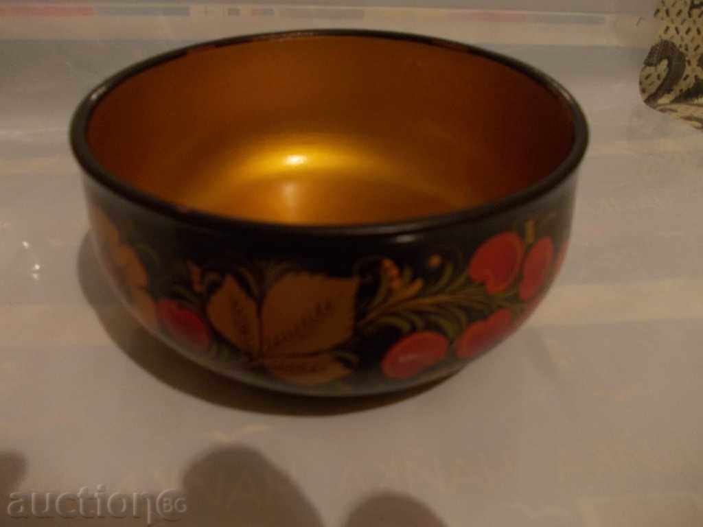 RUSSIAN WOODEN BOWL "KHOKHLOMA" TYPE (1) RUSSIAN WOODEN BOWL "KHOKHLOMA" TYPE (1)