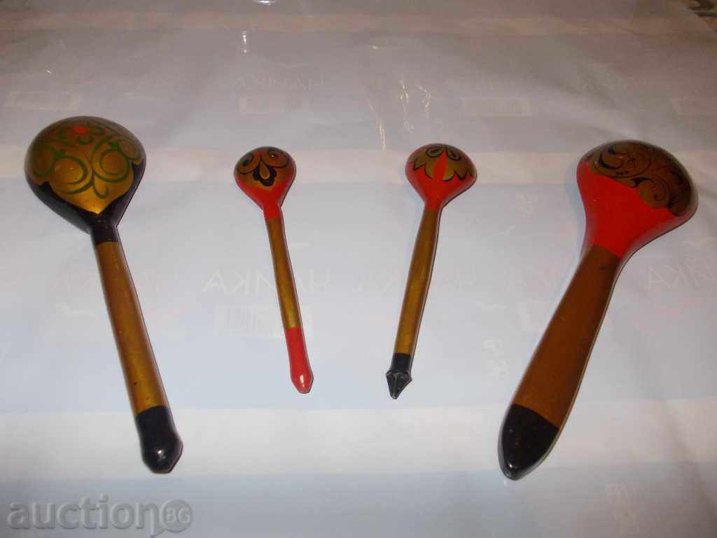 4 pcs. RUBBER WOOD DRIED TYPE "HOHLOMA" with price 20.00 BGN | € 10.23 4 pcs. RUBBER WOOD DRIED TYPE "HOHLOMA" with price 20.00 BGN | € 10.23