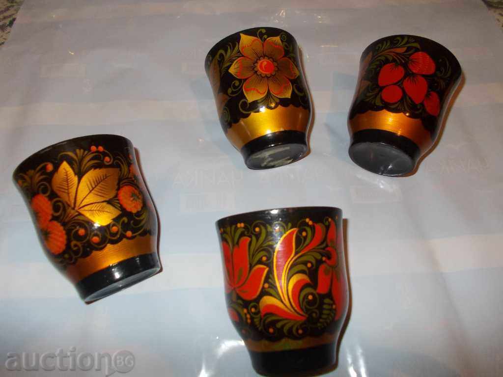 4 pcs. RUBBER WOODEN CHOCKS TYPE "HOHLOMA" with price 30.00 BGN | € 15.34