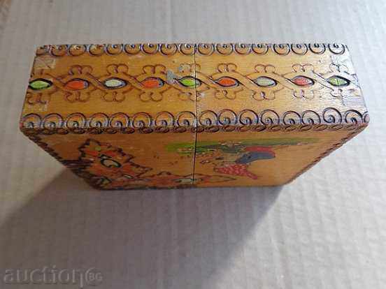 An old wooden pyrographic cigarette case, a box, a cigarette - 5 An old wooden pyrographic cigarette case, a box, a cigarette - 5