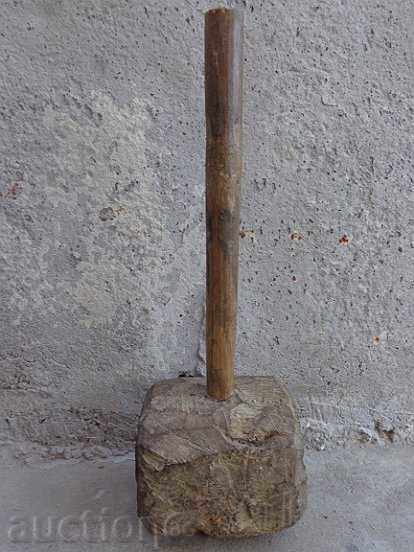 Стар дървен чук, инструмент, пособие, дървения, 19-ти век