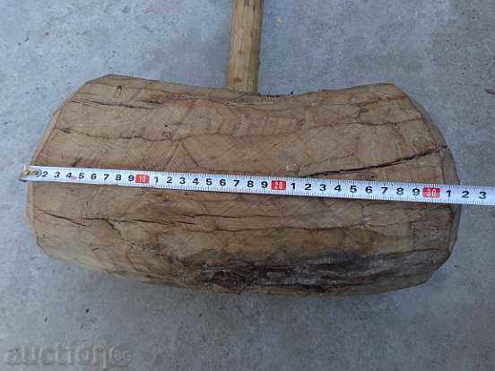Old wooden big hammer, instrument, wood, 19th century with price 75.00 BGN | € 38.35