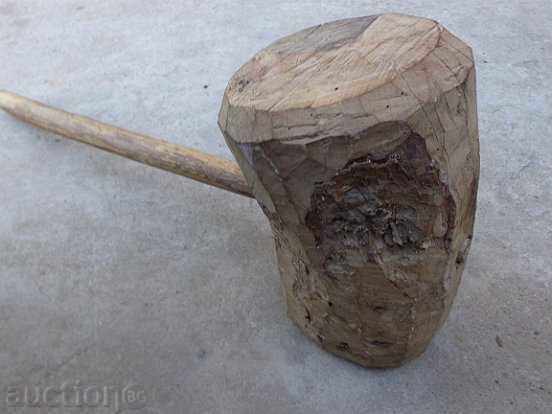 Old wooden big hammer, instrument, wood, 19th century - 5