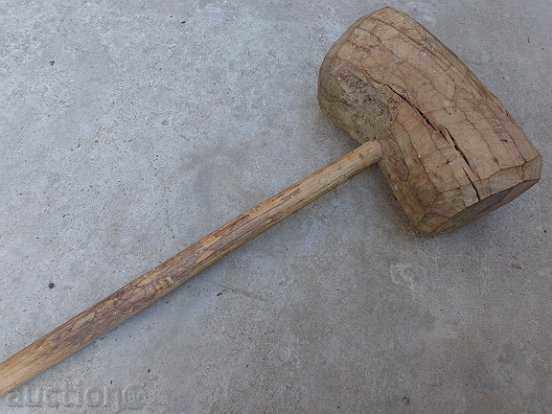 Old wooden big hammer, instrument, wood, 19th century - 7