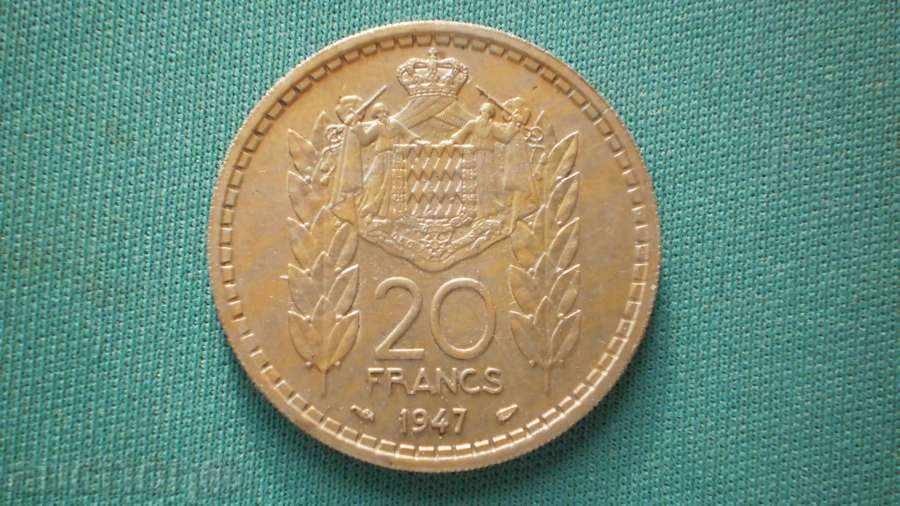Monaco 20 Franka 1947. cu preț € 10.23 | 20.01 BGN