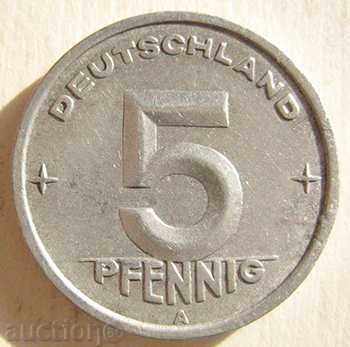 Germany GDR 5 pfennig 1949 A / 5 pfennig 1949 А