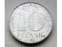 Germany GDR 10 years 1980 A / 10 pfennig 1980 A