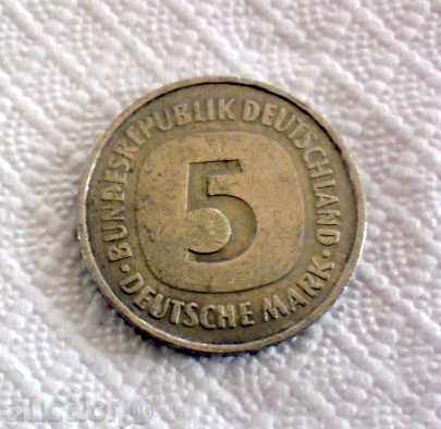 5 MARK Bundes REPUBLIK DEUSCHLAND 1975 - F