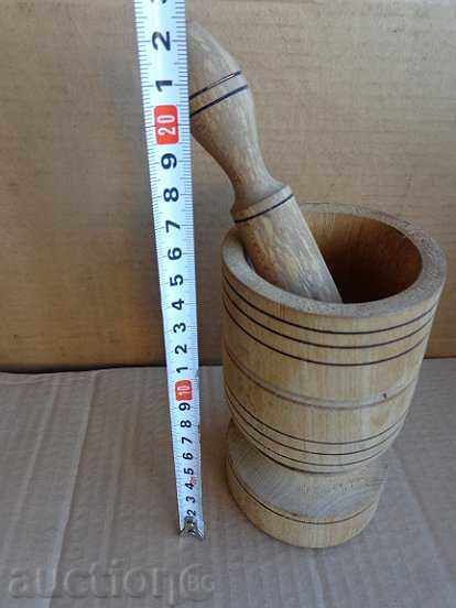 An old wooden mortar with hammer, mortar, chute, wooden with price 39.00 BGN | € 19.94 An old wooden mortar with hammer, mortar, chute, wooden with price 39.00 BGN | € 19.94