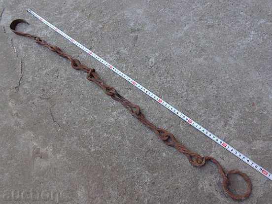 Auction Hand forged chain for hearth, chain, wrought iron Auction Hand forged chain for hearth, chain, wrought iron