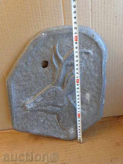 Aluminum panel with reindeer, bas-relief, application, metal plate with price 49.00 BGN | € 25.05