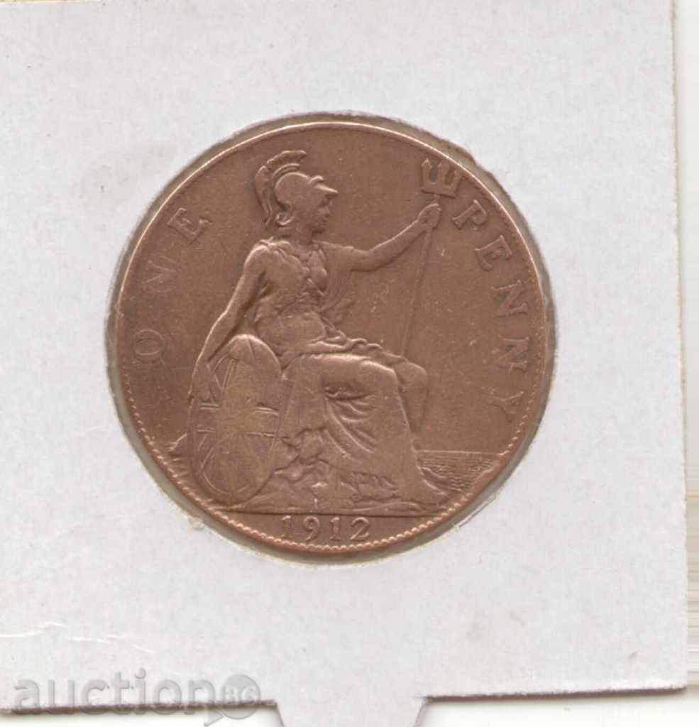 ++ United Kingdom-1 Penny-1912-KM # 810-George V ++