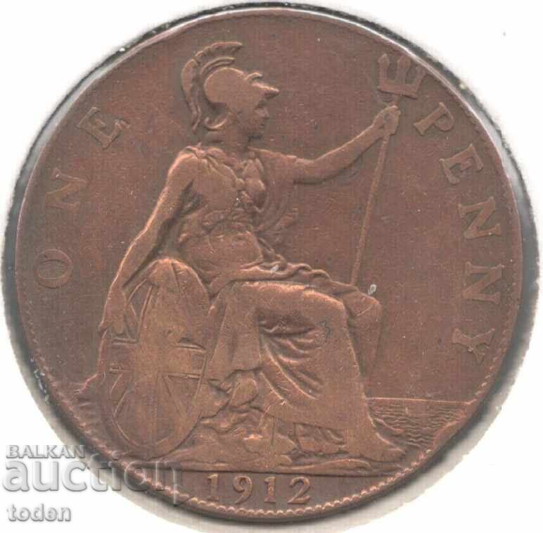 ++ Marea Britanie-1 Penny-1912-KM # 810-George V ++