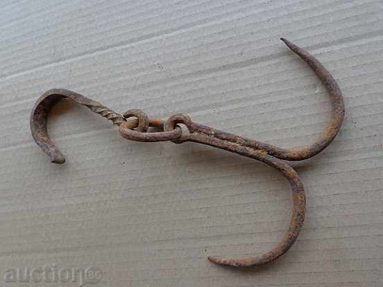 Old forged hook, quail, anchor, hook for diving Old forged hook, quail, anchor, hook for diving