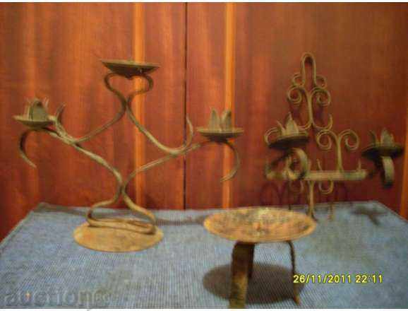 LOT CANDLES WROUGHT IRON