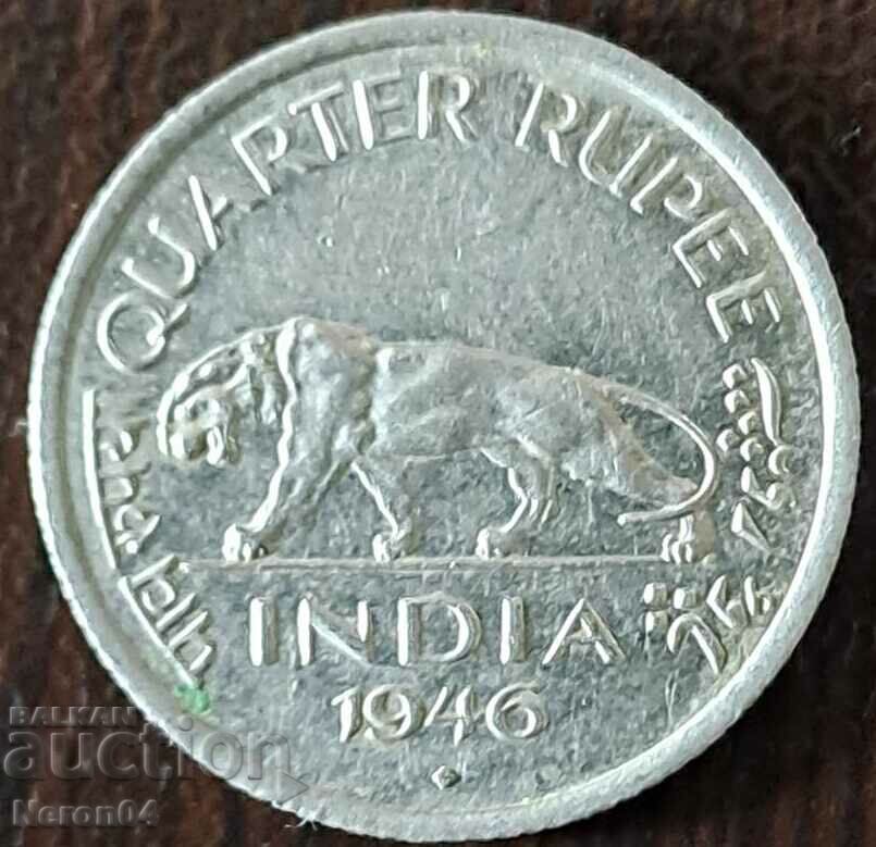 1/4 rupee 1946, India