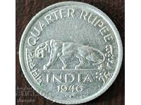 1/4 rupee 1946, India