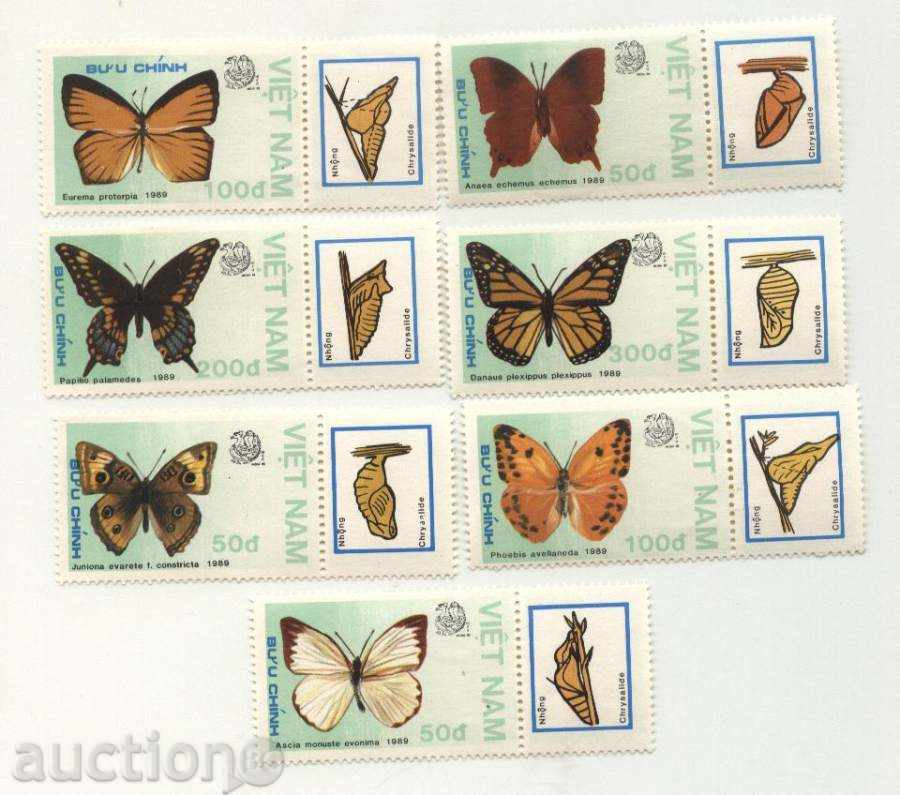 Чисти марки Пеперуди 1989 от Виетнам