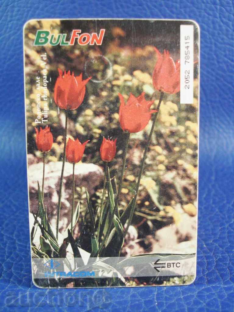 1796 phone card Bulfon 50 impulses Rhodope Lale with price 0.30 BGN | € 0.15 1796 phone card Bulfon 50 impulses Rhodope Lale with price 0.30 BGN | € 0.15