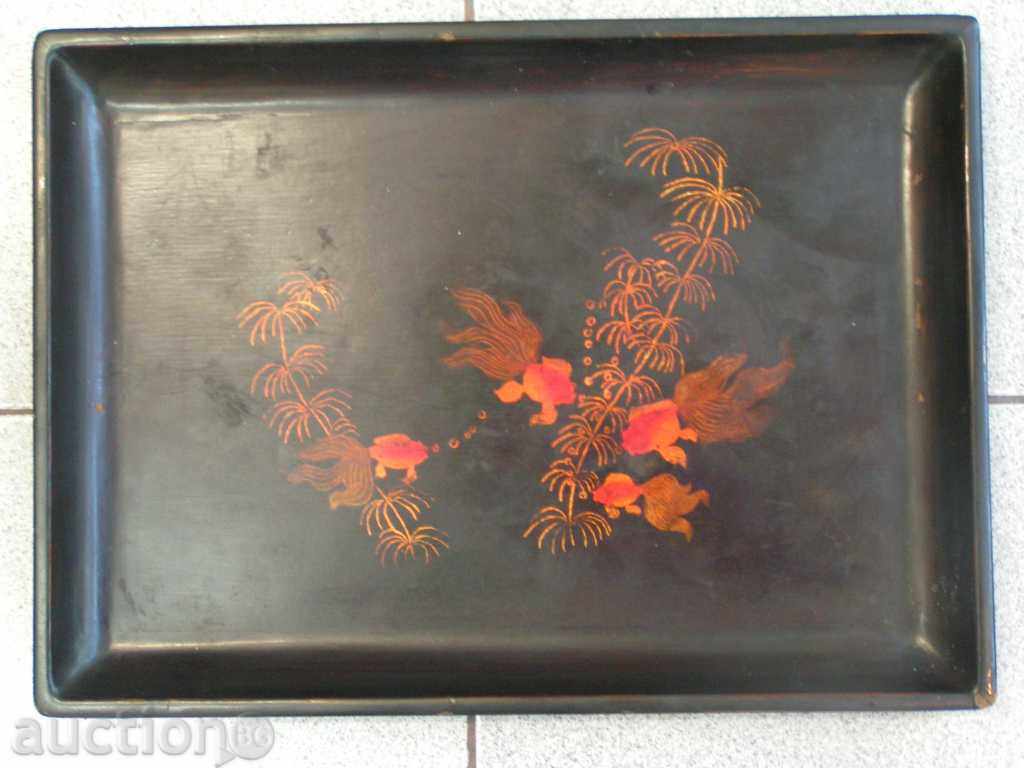 An old wooden tray from Hong Kong
