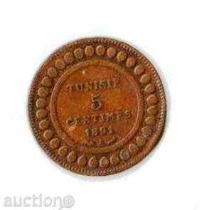 5 центима ТУНИС 1891г.