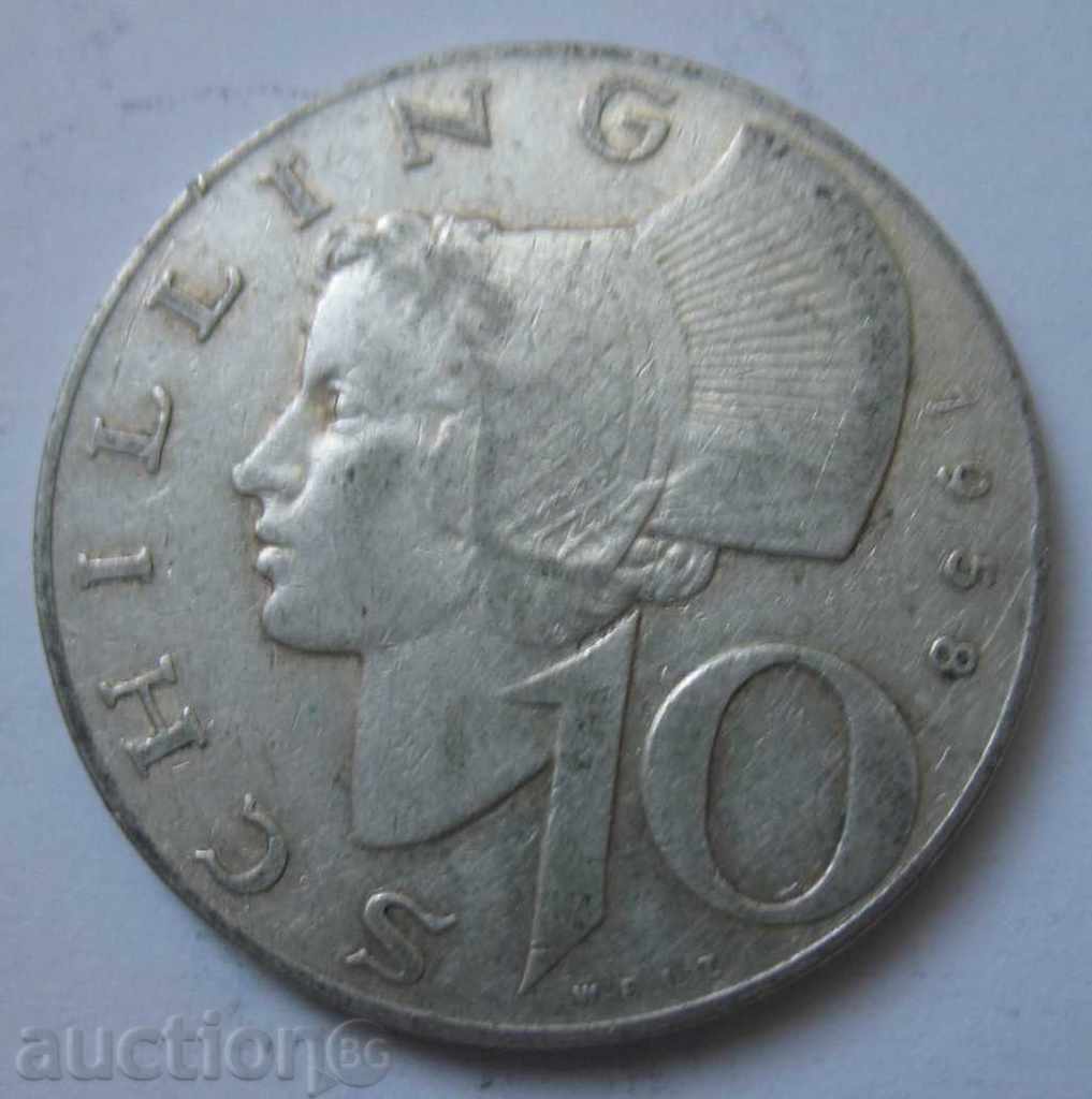 10 Shilling Argint Austria 1958 - Moneda de argint #4