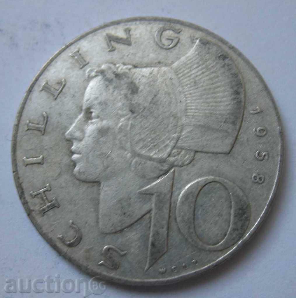 10 шилинга сребро Австрия 1958 - сребърна монета №8