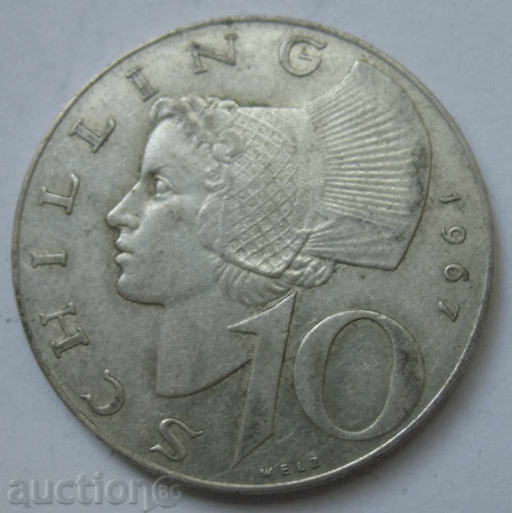 10 shillings silver Austria 1967 - silver coin