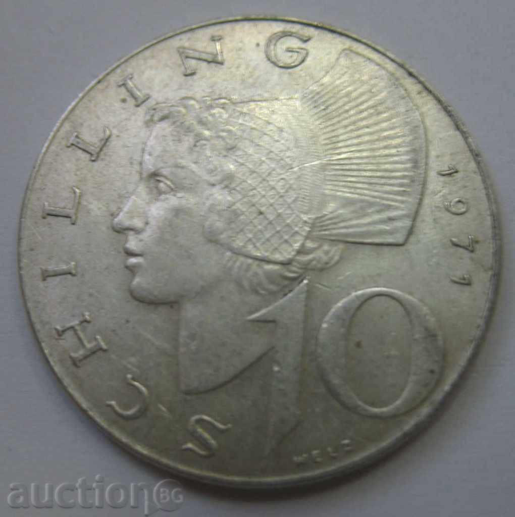 10 shillings silver Austria 1971 - silver coin