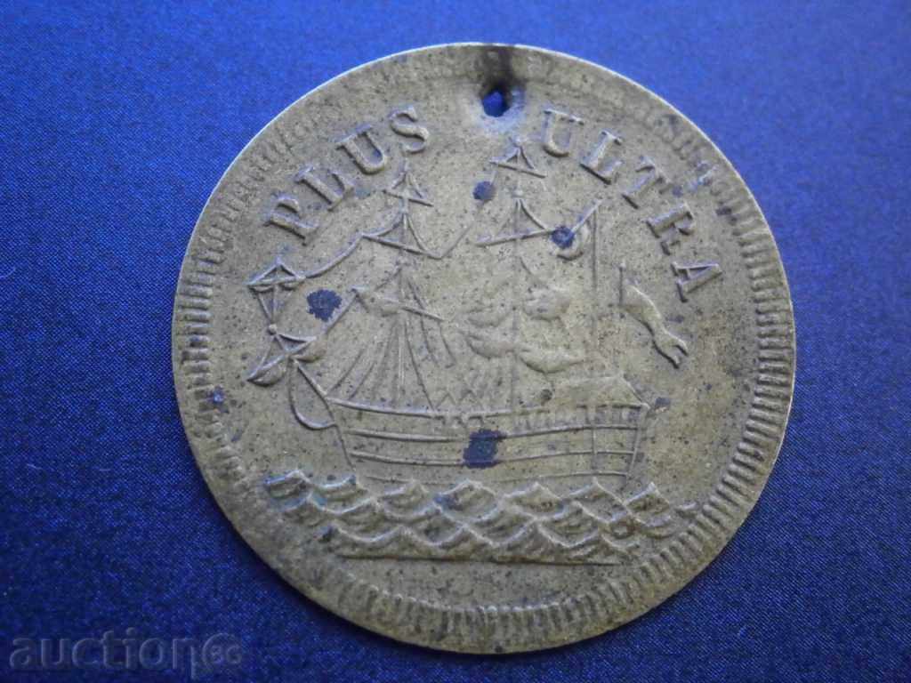 Jeton german rar COIN PLUS ULTRA L.CHR.LAUERS SPIEL - 5 Jeton german rar COIN PLUS ULTRA L.CHR.LAUERS SPIEL - 5