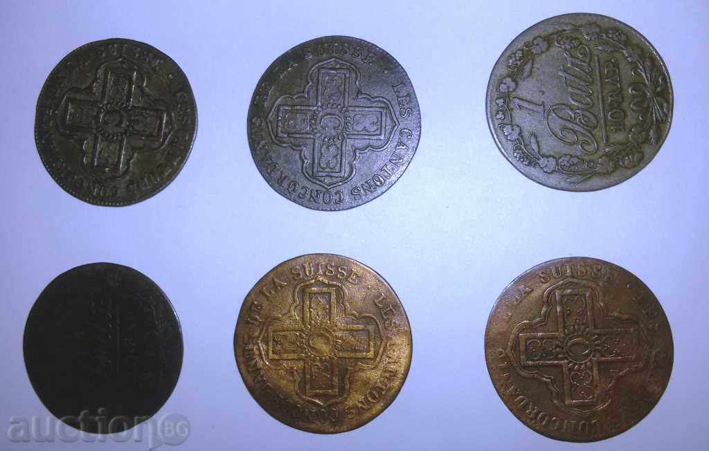 LOT 6 coins Swiss bat - 6 LOT 6 coins Swiss bat - 6