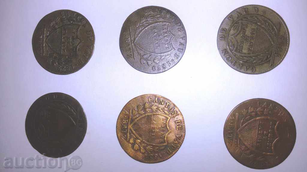 Auction LOT 6 coins Swiss bat Auction LOT 6 coins Swiss bat