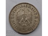 5 Mark Silver Germany 1935 III Reich Silver Coin #92