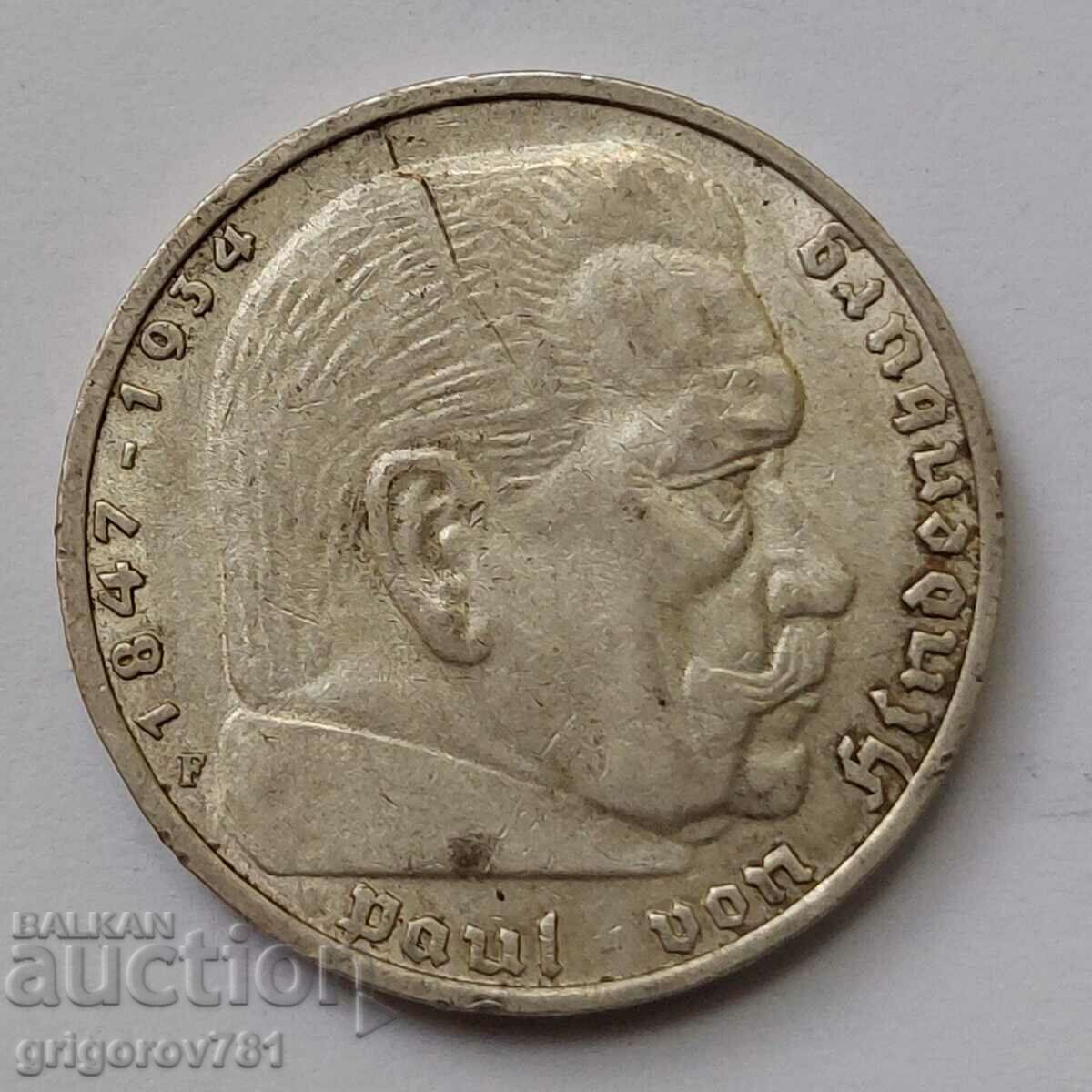 5 Mark Silver Γερμανία 1936 F III Reich Ασημένιο νόμισμα #94 με τιμή € 16.87 | 32.99 BGN