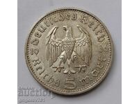 5 Mark Silver Γερμανία 1936 F III Reich Ασημένιο νόμισμα #94