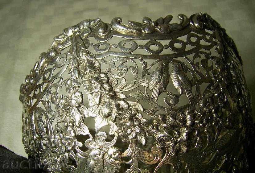 1890s Germany Silver Antique Fruit Bowl 638 Silver - 6 1890s Germany Silver Antique Fruit Bowl 638 Silver - 6