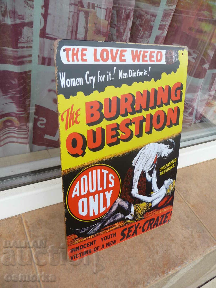 Semn metalic erotic comic retro pentru adulți 18+ cu preț 18.00 BGN | € 9.20 Semn metalic erotic comic retro pentru adulți 18+ cu preț 18.00 BGN | € 9.20