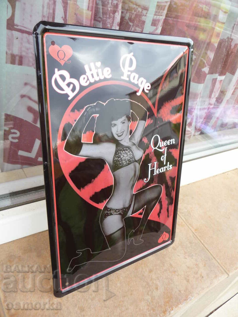 Metal Plate Erotic Striptease Bar Dance Hearts Queen Betty with price 18.00 BGN | € 9.20